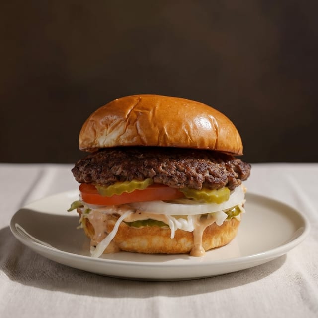 Super Smash Burger with Fries.