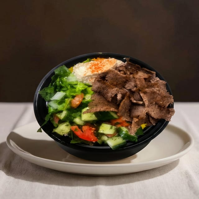 #1 Beef and Lamb Gyro Rice Bowl.