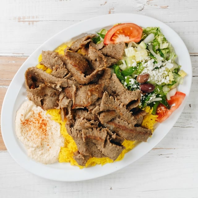 #1 Gyros Plate with Hummus.