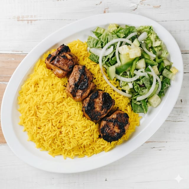 #4 Chicken Shish Kabob Plate.