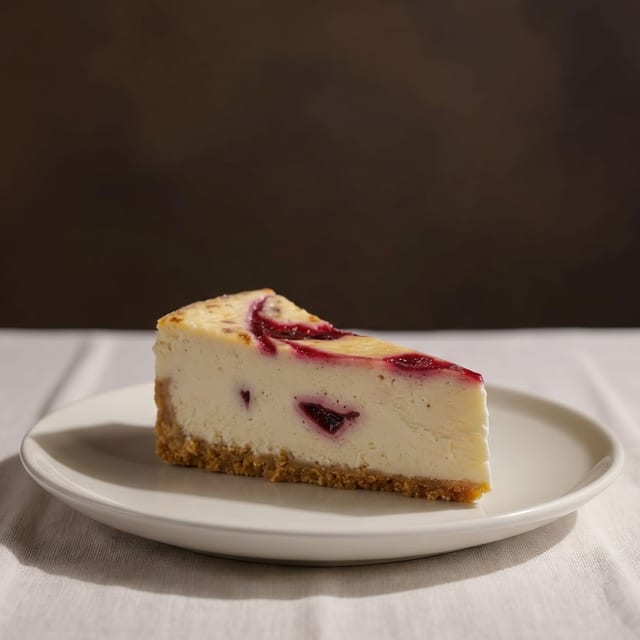 Raspberry White Chocolate Cheesecake.